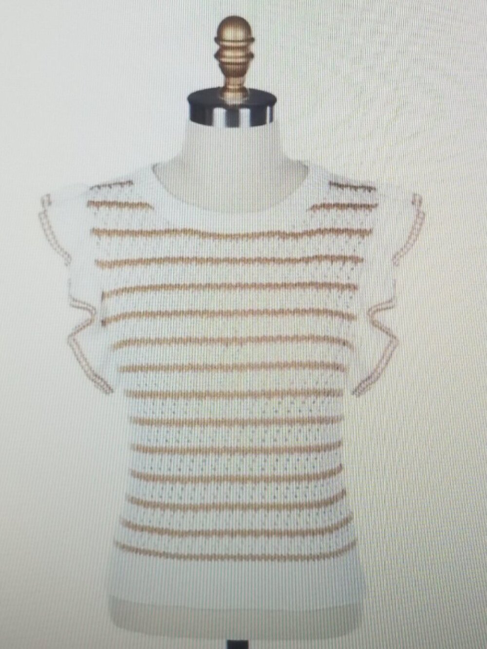Le Lis Brown & White Stripe Flutter Sleeve Sweater Top - NEW Size XS